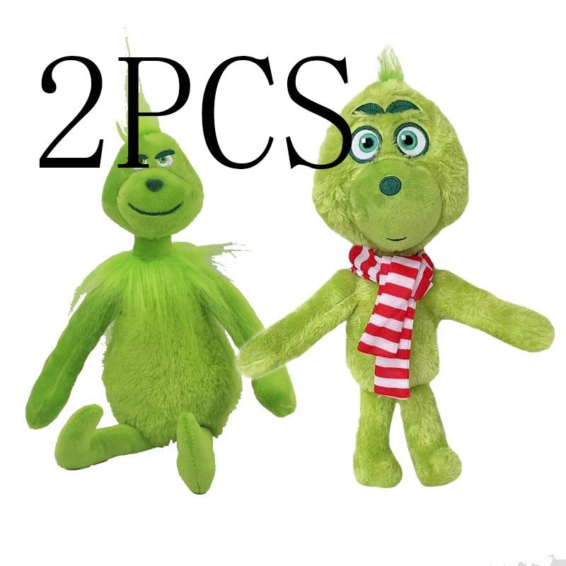 Green Christmas Plush Toy Soft Kawaii Stuffed Animal Doll Holiday Gift For Kids Boys Girls Party Favor Room Decor