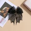 Lace Spider Web Hair Clip Spring Clip Halloween Hairpin Creative Bat Head Veil  Hair Accessories
