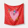 53cm Ladies Lovely Heart Printed Decorated Small Square Scarf Foulard Hijabs For Women