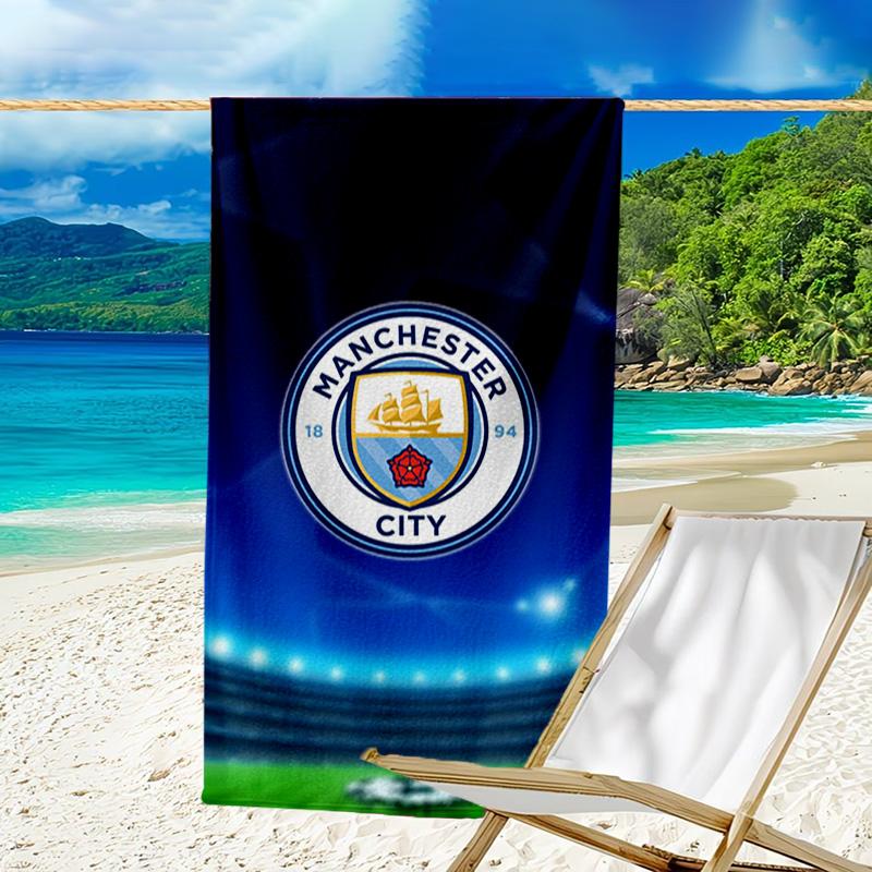 Пляжное полотенце с принтом City Football Club, супермягкое из микрофибры, идеальный подарок на день рождения, для бассейна, пляжа, путешествий, для семьи и друзей