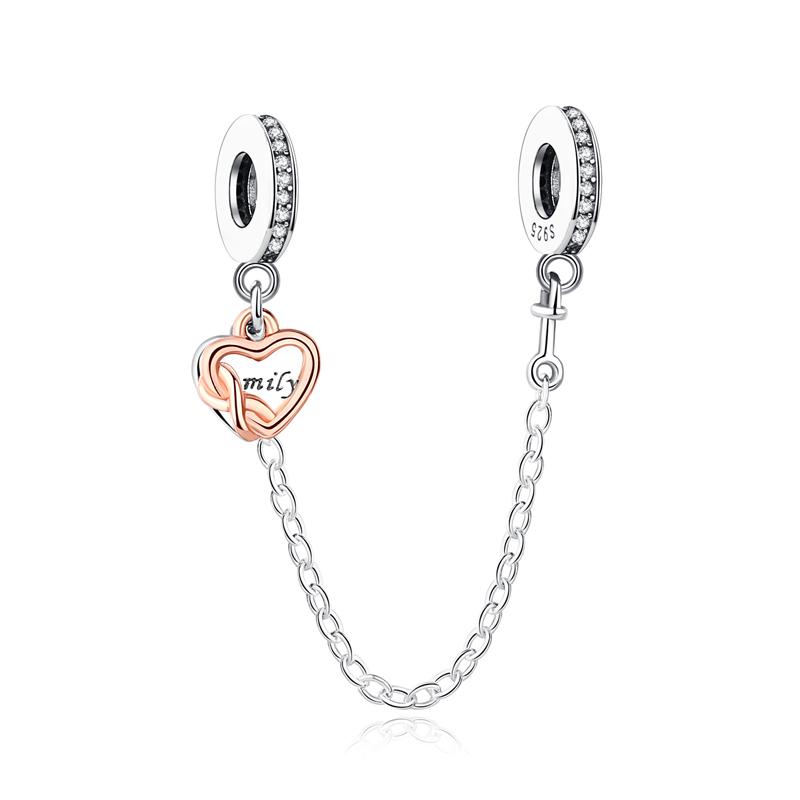 Original 925 Sterling Copper Charms Family Tree Love Heart Mom Pendant Beads Fit Brand Bracelets Necklaces Women DIY Zircon