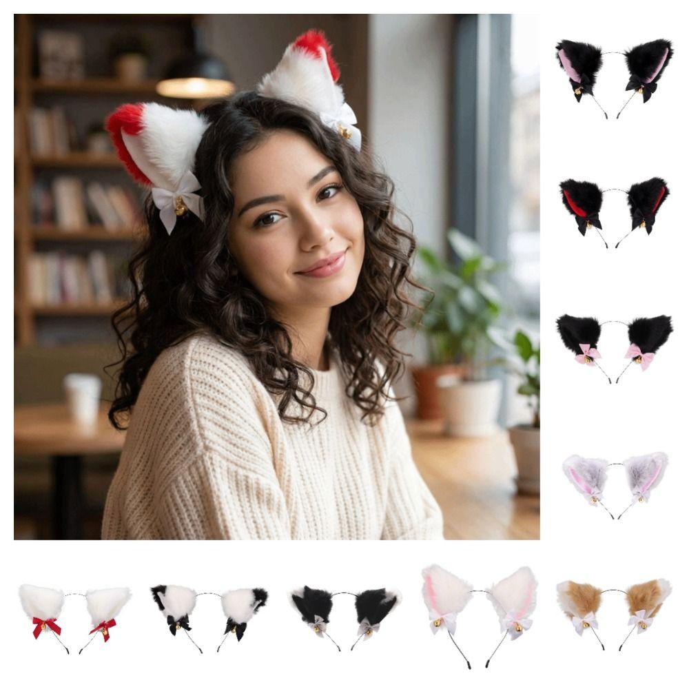 Furry Cat Ear Headband Sweet Lolita Ears Headwear Costume Headband Anime Headband Themed Parties