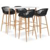 VidaXL Bar Set 5 Pcs Pub Furniture Counter Set Bistro Table and Chairs Home Bar Furniture 3057434
