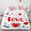 Love Heart Duvet Cover Luxury Romantic Theme For Couple Valentine's Day Gifts Microfiber Bedroom Decoration Women Gifts Queen