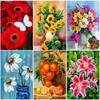 Flower DIY 5D Diamond Painting Full Round Drill Diamond Embroidery Landscape Cross Stitch Mosaic Rhinestones Home Decor