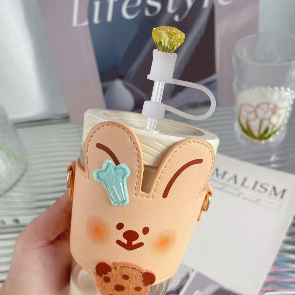 Diamond Shape Drinking Dust Cap Silicone Straw Tips Cover Creative Silicone Straw Plug Water Glass