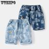 Детские укороченные брюки Летняя одежда Мальчиковые джинсовые шорты Детские повседневные шорты Корейские детские брюки
