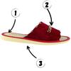 Red women's house slippers, comfortable leather slippers 42