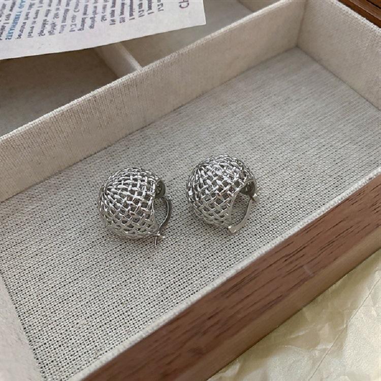 French Plain Woven Basket, Earrings, High-end Earrings, Temperament, Socialite, Niche Design