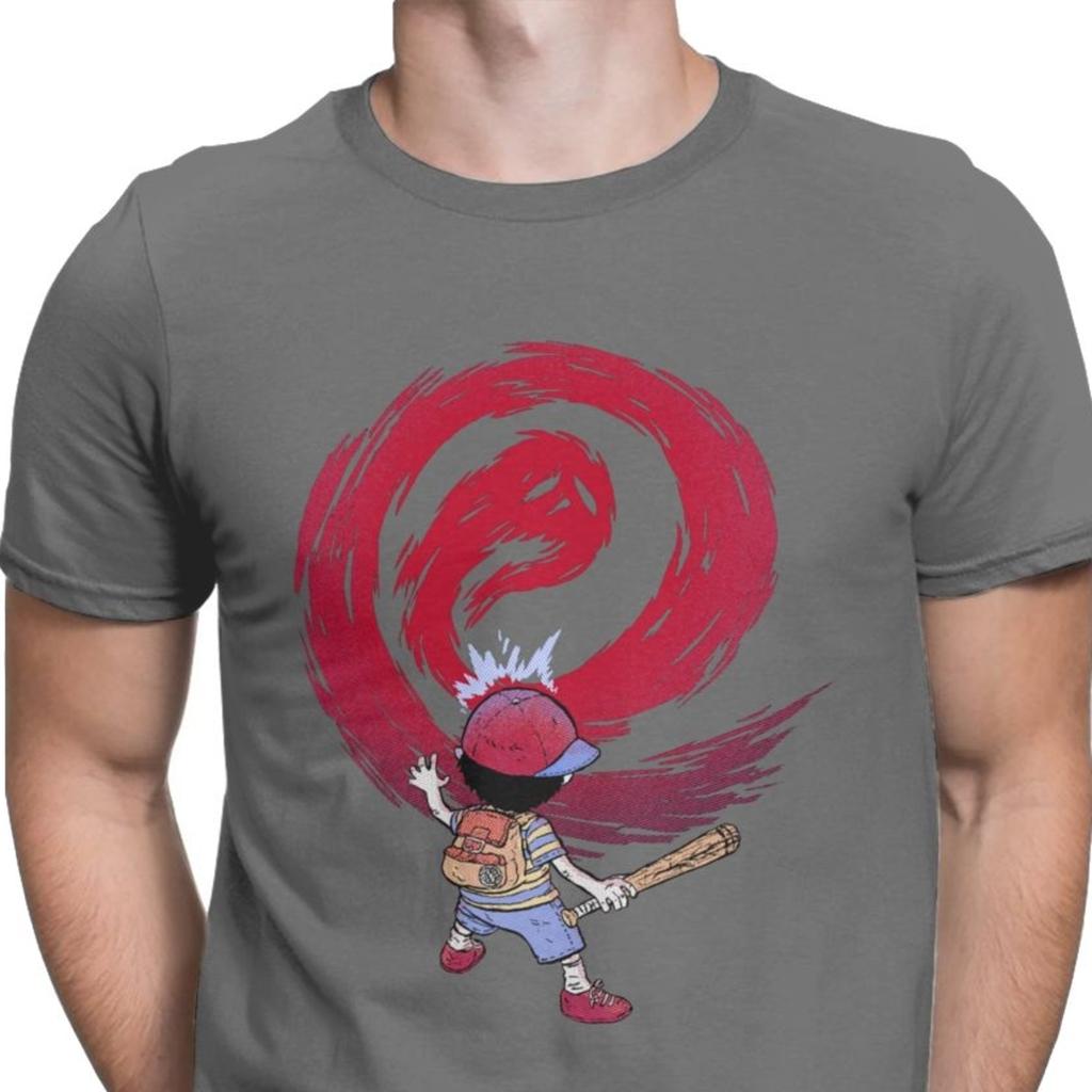 Cosmic Destroyer Earthbound Tops T Shirt for Men Mother RPG Ness Lucas Giygas Video Game T Shirts Pure Cotton Camisas Hombre