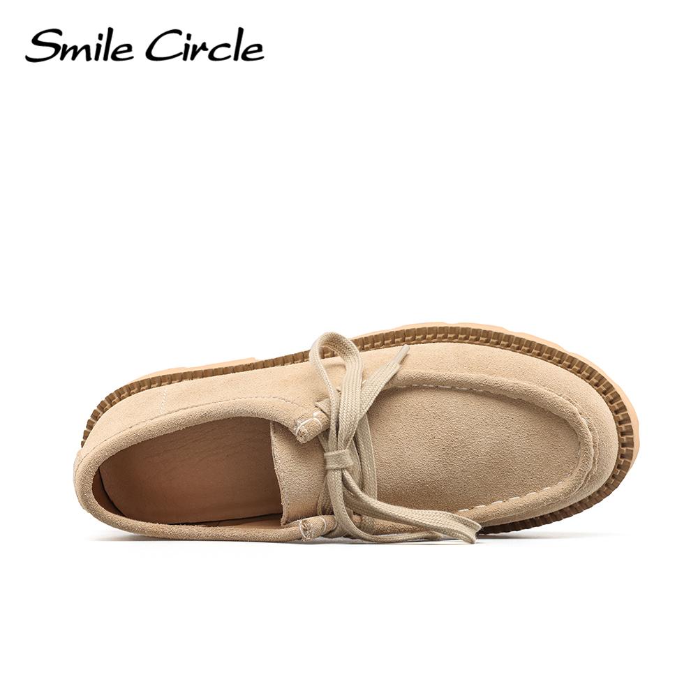 Женская обувь из коровьей замши на массивном каблуке, толстые туфли с круглым носком на шнуровке, модные повседневные женские туфли на плоской подошве