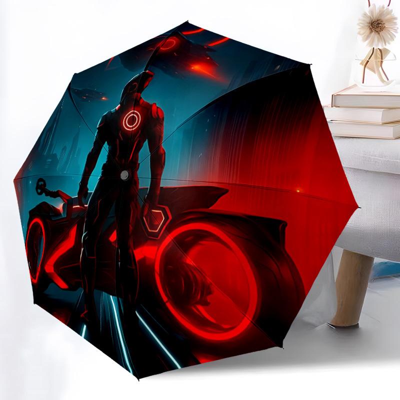 1pc Cyberpunk Open/Close Folding Umbrella - Raining Gear for Travel Umbrella, All- Portable Umbrella for & Men 8-Rib yy251229040