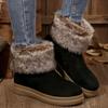 Fashion Shoes for Women Winter New Slip On Women Boots Round Toe Solid Flock Plush Warm Mid Heel Casual Snow Boots Women Botas De Mujer