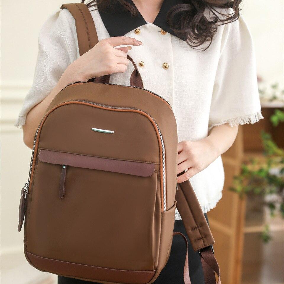 Школьный рюкзак для девочек-подростков, нейлоновый женский рюкзак, женский однотонный знаменитый повседневный женский рюкзак