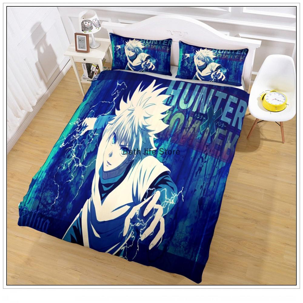 3D Печать Аниме Hunter X Hunter Комплект постельного белья Персонажи Хисока Киллуа Золдик Мультяшный Комплект пододеяльника 2/3 шт. Подарок для Детей Мальчиков