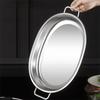 Stainless Steel Oval Grilled Fish Pan Deepened Hot Pot Multipurpose Barbecue Grill Pan  Commercial