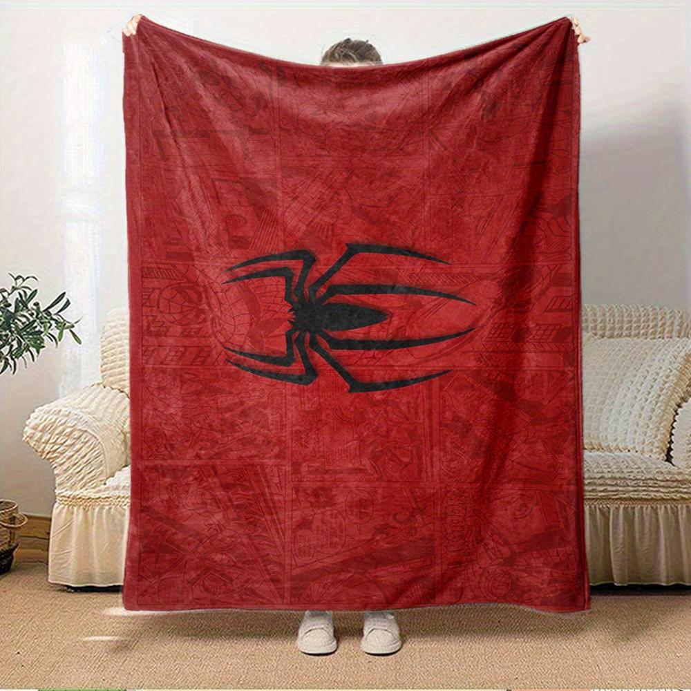1pc Flannel Spiderman Pattern Sofa Blanket for Living Room and Bedroom, Can Be Given as a Gift to Friends and Family, Also Can