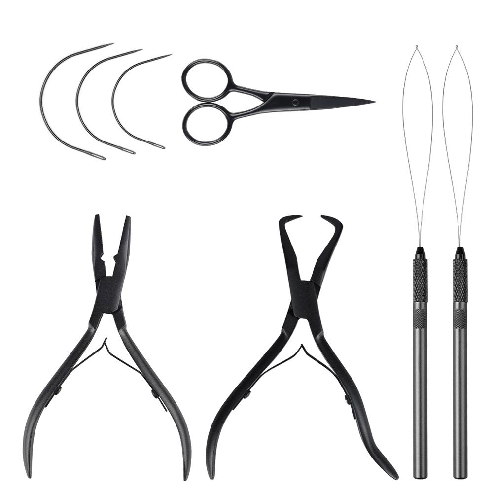 Набор щипцов для наращивания волос, плоскогубцы Microlink для наращивания, инструмент для наращивания волос, инструмент для вытягивания волос, крючок для укладки волос