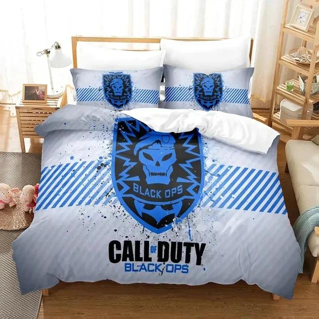 Постельное белье Call of Duty Black Ops Комплект Пододеяльник Постельный комплект Чехол на одеяло Наволочка Одеяло Размер Queen Постельное белье COD