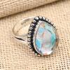 Rainbow Mystic Topaz Gemstone Handmade Solid 925 Sterling Silver Ring Jewelry