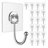 20Pcs Wall Hooks Towel Hangers Strong Load-Bearing Waterproof Easy To Install Self Adhesive Towel Coat Hooks