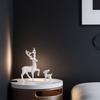 1 Pair of Deer Sculpture Christmas Small Reindeer Figurine for Living Room TV Cabinet Home Office Decoration