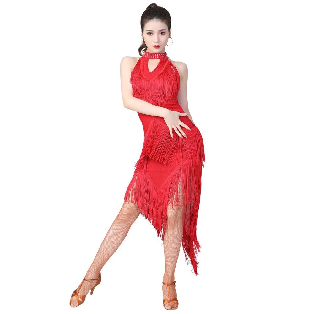 Women's Sequined Fringed Latin Dress