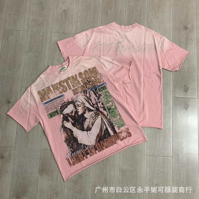 Mens Loose Fit Cotton Graphic Tee Streetwear Hip Hop Oversized Short Sleeve T-Shirt Teens