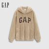 GAP Unisex Contrast Logo Loose Fit Fluffy Hooded Sweatshirt