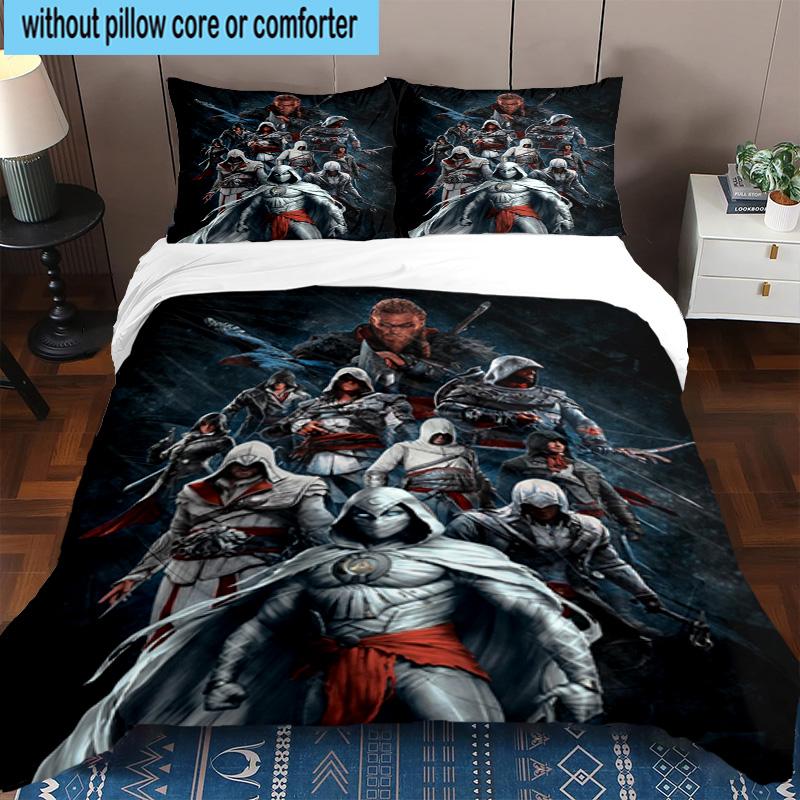 3PCS Assass Warrior 3pcs Bedding,Including 3PCS Duvet Cover And 2pcs Pillowcases Perfect for Christmas,Ideal for Bedroom, Dormitory