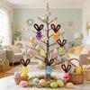 Button Easter Bunny Craft Kit DIY Button Bunny Hanging Ornament with Twisting Stick Ears for Easters Basket Stuffer Holiday Party