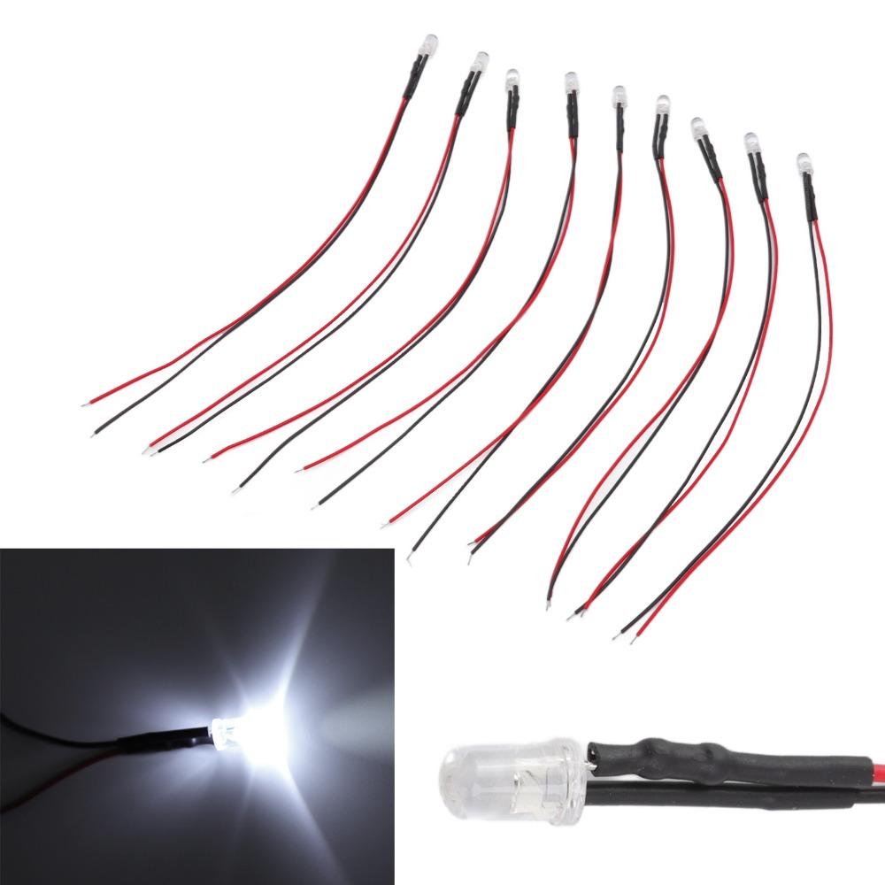 20PCS 5mm Prewired LED Diodes 5‑12V LED Light Diodes Bright Mini LED Diodes  DIY Projects