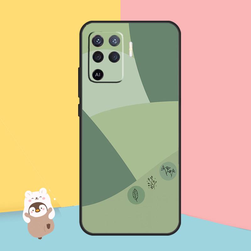 Эстетический зеленый чехол Sage Green для OPPO A94 A74 A54 A53S A53 A31 A5 A9 2020 A52 A72 A83 A91 A93 A1K A15 A16