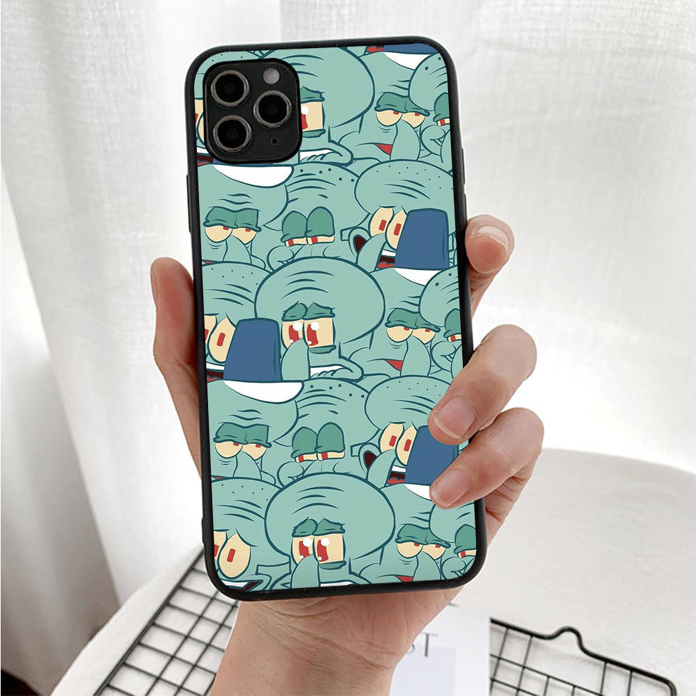 Case for Xiaomi Poco X6 X4 M5 M6 F5 F6 C65 C55 C50 C51 C40 Redmi Note 7 8 14C A3X 13C 12C 11 10A 9C Pro Black Sofe Cover SI44 SpongeBob Cartoon