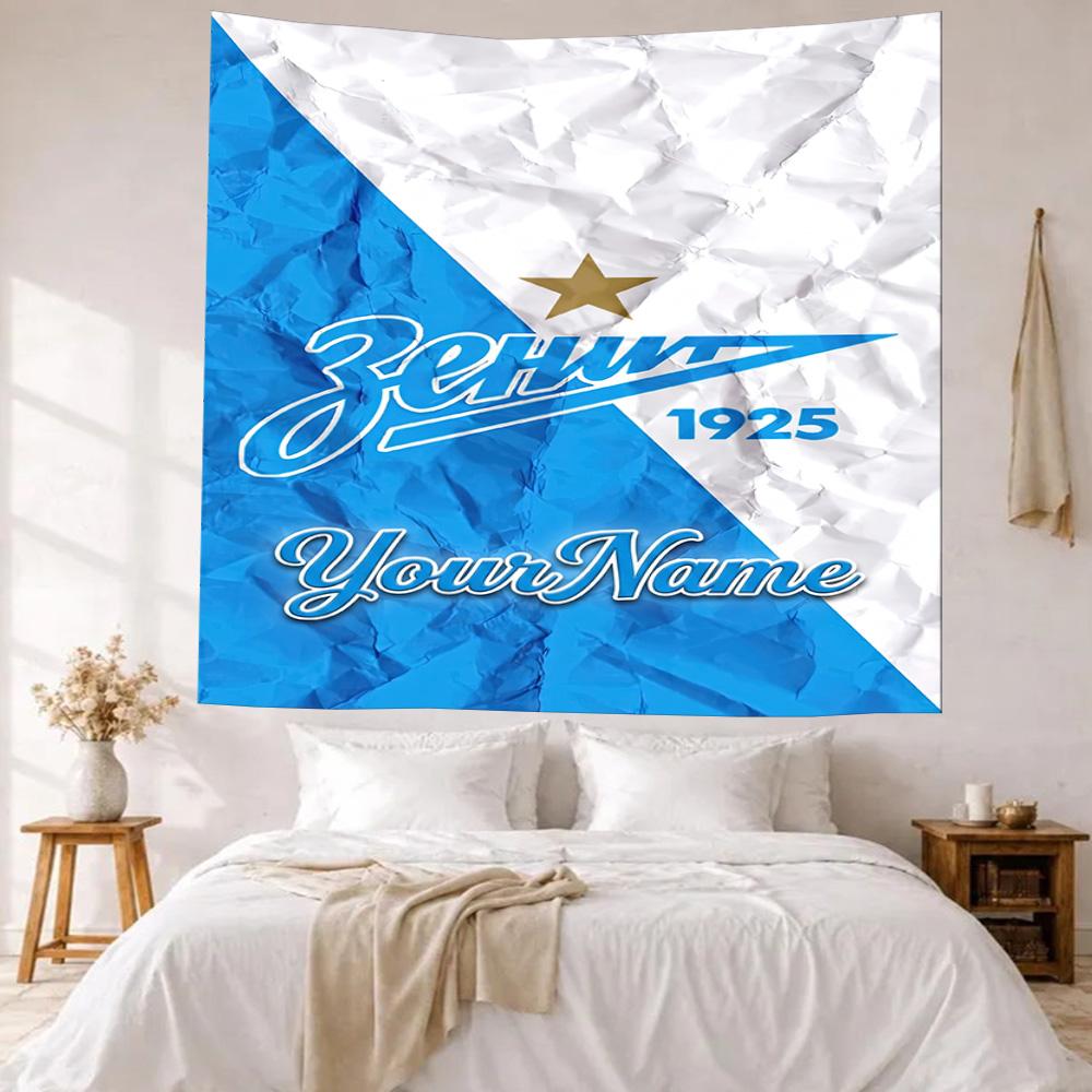 Fc Zenit Saintpetersburg Custom Your Name Wall Decor Tapestry Art For Pet Memorial Birthdaywedding Party Backdrop Family Gift
