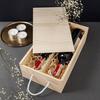 Boîte Caisse à Vin en Bois Cadeau Non Peint - Creative Deco - 2 Bouteilles - 35 x 21 x 11cm