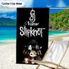 1PC Custom Name Beach Towel Slipk-not Artistic Masks Beach Towel, Suitable for Camping, Travel, Beach Accessories, Super Absorbent, Family Gift