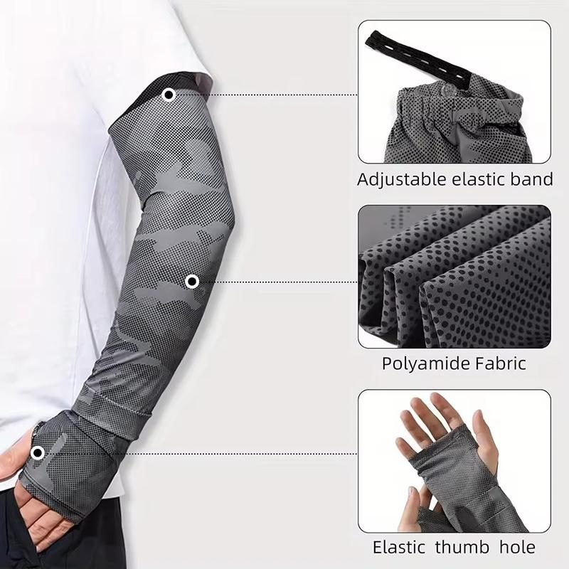 Summer Ice Silk Sleeves for Men Women Breathable Outdoor UV Protection Cycling Driving Sleeve Arm Sun Screen Protection Sleeves