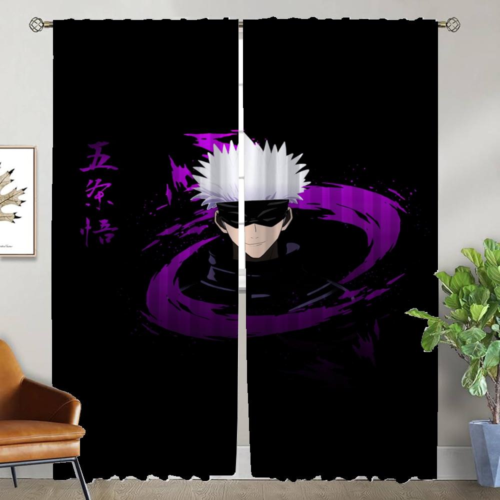 Gojo Satoru Современные Шторы Для Гостиной 2 Части Затемняющие Шторы Домашний Интерьер Шторы Для Камеры Украшения Хэллоуина Оттенки