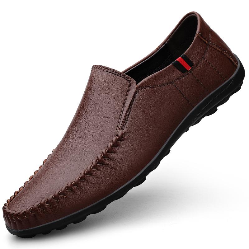 Casual Leather Mens Footwear Slip On Office Man Formal Shoes Wedding Party Men Dress Shoes Breath Driving Lazy Loafers Moccasins