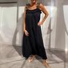 Женское платье макси без рукавов с оборками на бретелях, длинное платье с квадратным вырезом, повседневное платье-трапеция в стиле бохо с карманом, летний пляжный сарафан