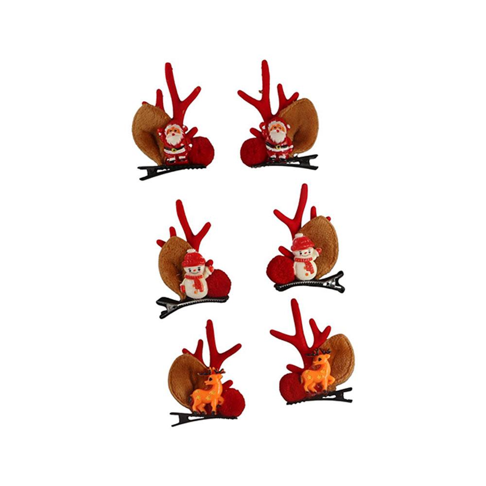 Headwear Duckbill Clip Children Christmas Hair Clips Women Barrettes Antler Hairpins Bangs Clip