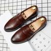 Luxury Brand Penny Loafers Men Casual Shoes Slip On Leather Dress Shoes Big Size 38-46 Brogue Carving Loafer Driving Party