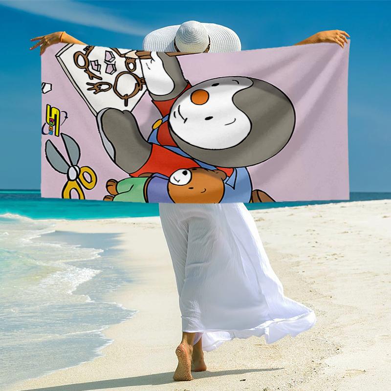 T'choupi Fashion Beach Towel: Ideal for Summer Adventures Soft, absorbent and quick drying suitable for swimming and bathing