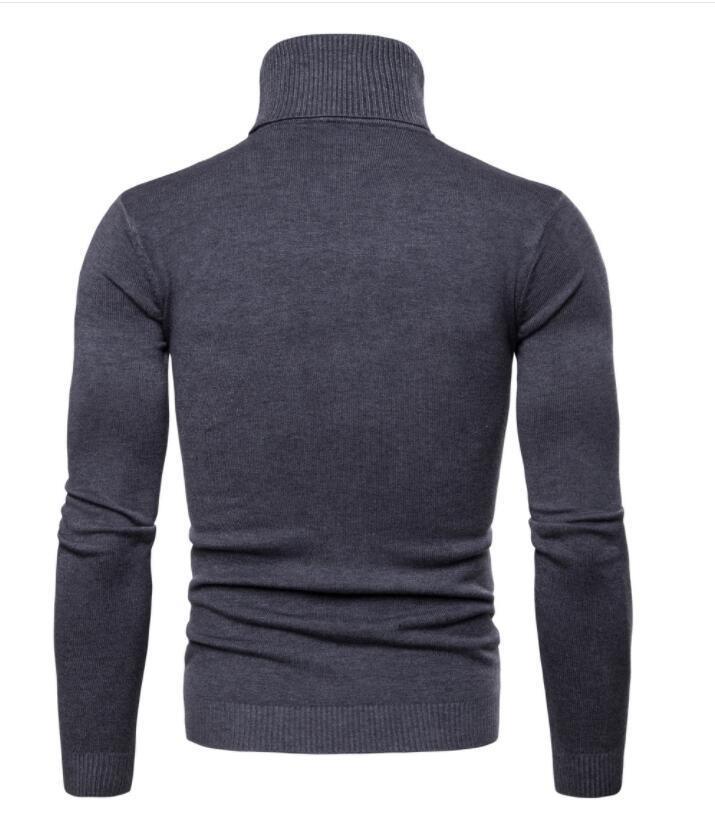 Мужской облегающий свитер с высоким воротом 2024 года для трансграничной торговли, тепло на осень/зиму.