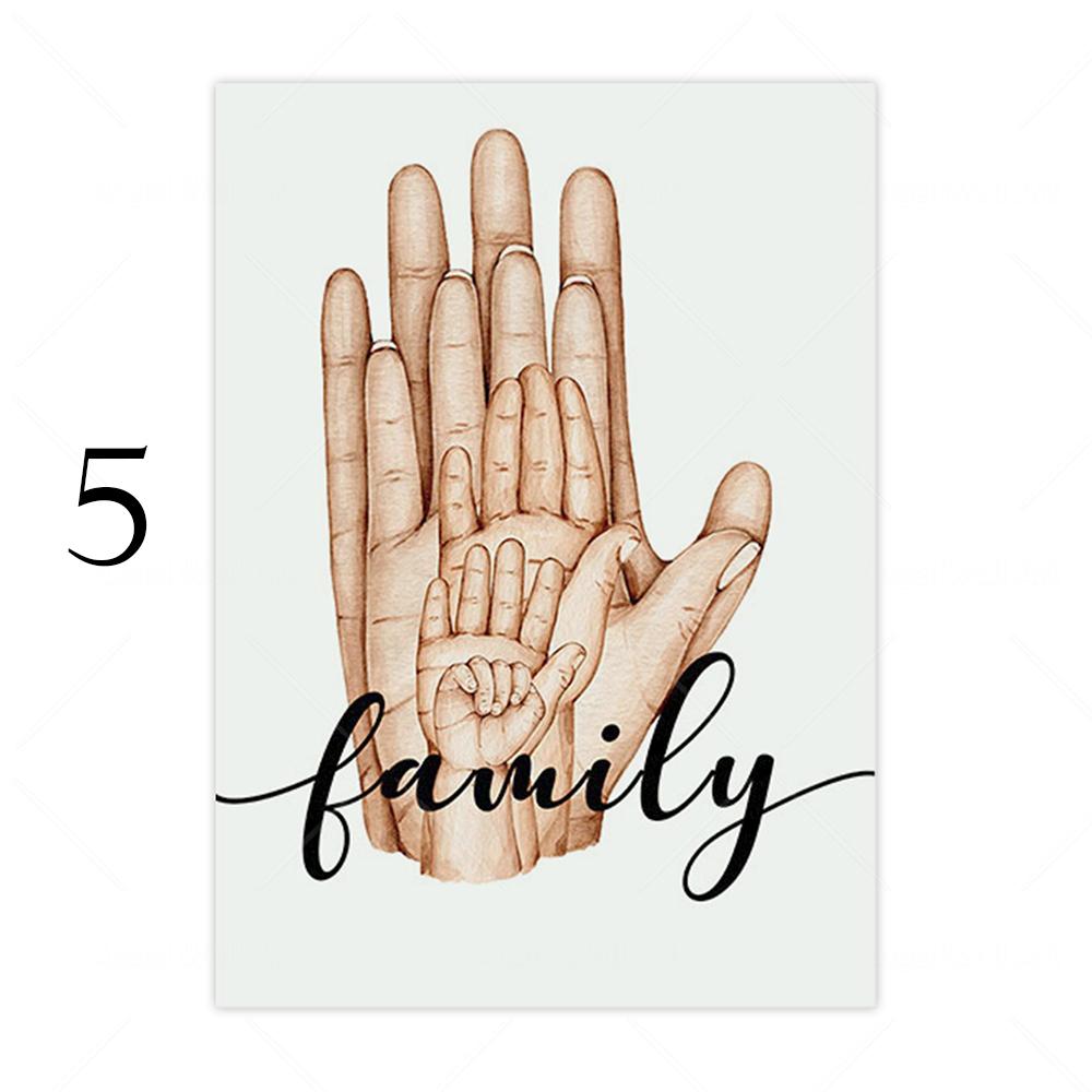 Персонализированный детский постер «Рука семьи», подарок любовнику, холст, картина, скандинавский художественный принт, абстрактная роспись, украшение комнаты