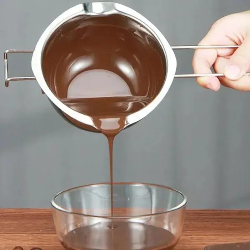 400ml Stainless Steel Candle Melting Pot Food Grade Chocolate Ice Cubes Butter Candy Melting Container Baking and Candle Making