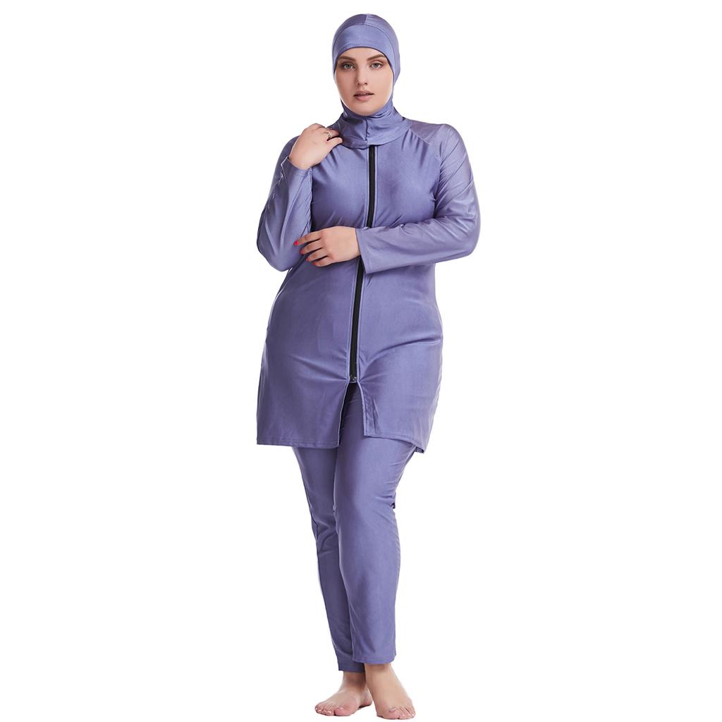 Plus Size Women Muslim Muslimah Swimwear Full Coverage Women Swimming Suit Highly Elastic Comfortable 3 Pieces Beachwear XL-6XL