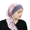 Women Satin Printed Turban Hat Stretch Wide-brimmed Nightcap Fashion Pre-tie Turban Wrap Head Cap Casual Durag Pirate Hat