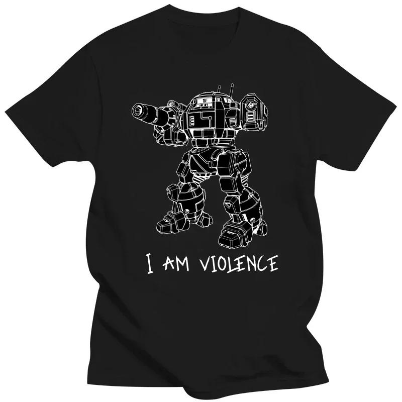 Я Насилие Urbanmech Футболка Вечеринка Battletech Urbanmech Vtuber Взрослый Комментарий Креативный Трендовый Винтажный Крутой